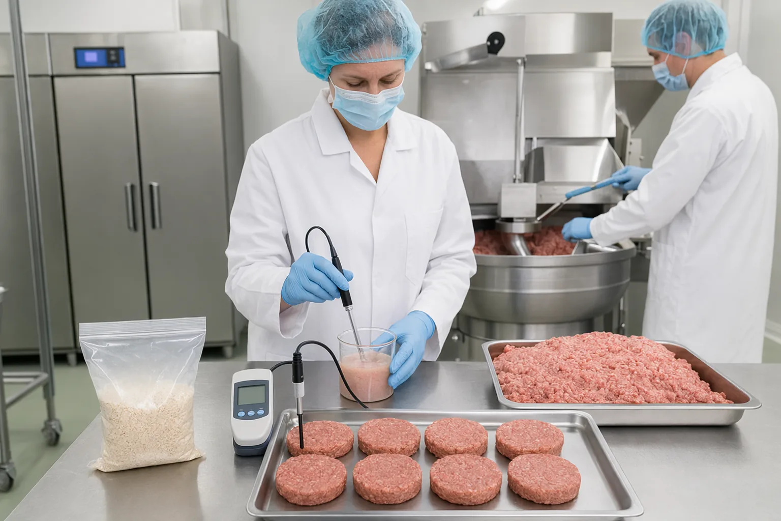Tissue Transglutaminase IgG and Industrial Transglutaminase for Meat Processing